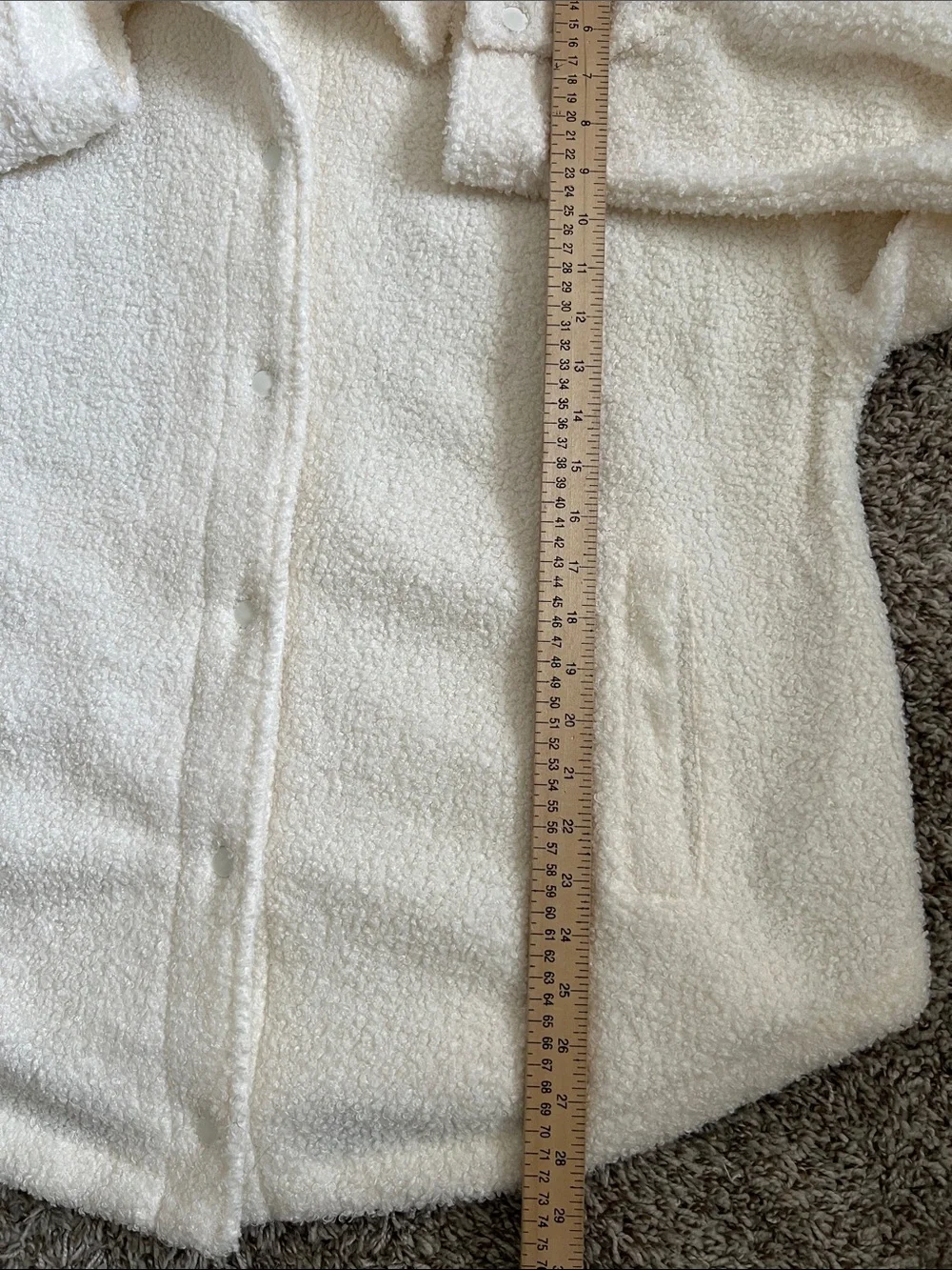 NWT YITTY  Sherpa Button-Front Teddy Shacket Baddie To The Bone (Cream) XL